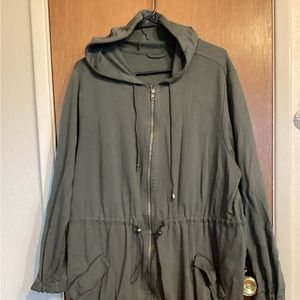 Long zip up active wear jacket